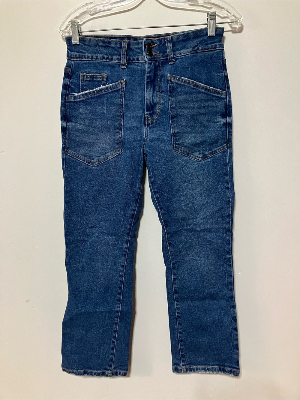 Kensie Jeans Savannah High Rise Flare Ankle Jeans Dark Wash Blue Size 2/26
